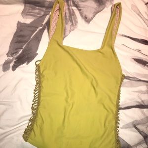 Acacia bordeaux one piece in Lilikoi green